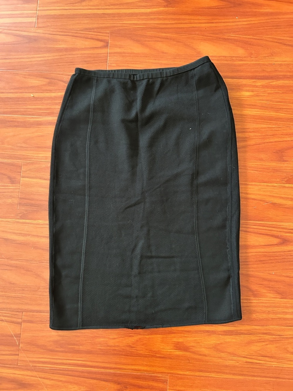 Diane Von Furstenberg Black Textured Pencil Skirt